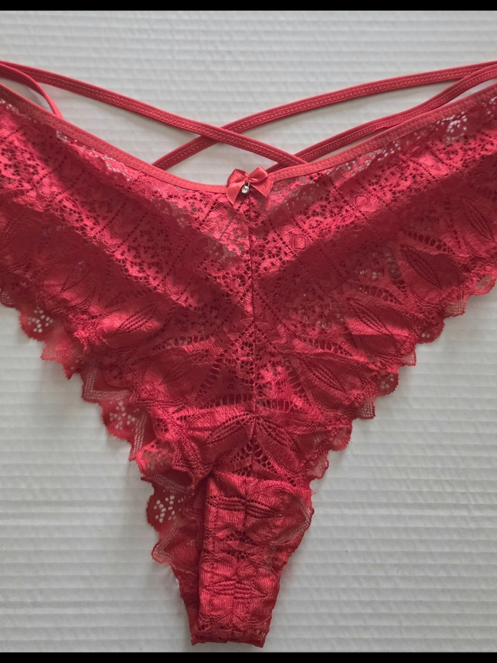 Avid Love Red Lace Thong Underwear Womens Size XXL NWOT